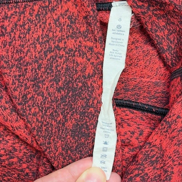 Lululemon Red Black soulcycle crop leggings - Picture 6 of 8